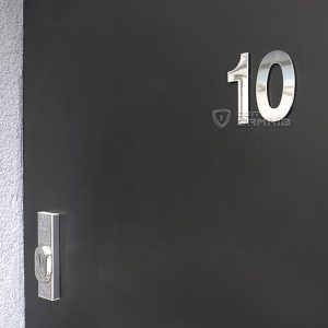 Цифра 0 на двері, нержавіюча сталь