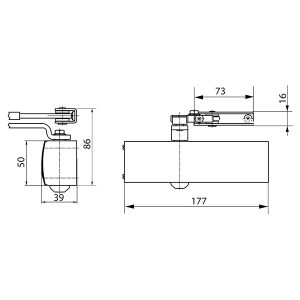 Дотягувач GEZE TS 1500 STD, до 80 кг