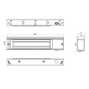 Електромагнітний замок YLI YM-180N LED, 180 кг