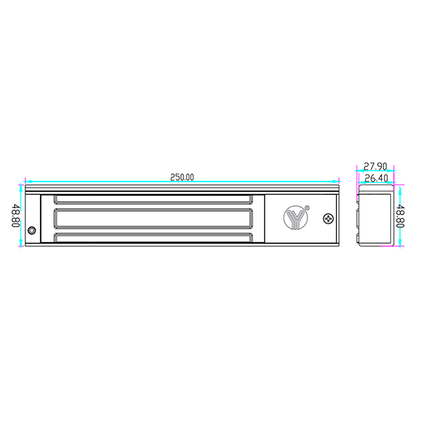 Електромагнітний замок YLI YM-280N(LED)-DS — 280 кг